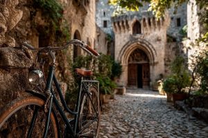 Le vélo pour visiter le village médiéval de vaucluse : lacoste et bonnieux