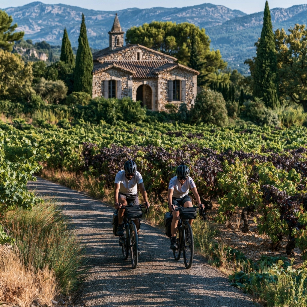 Cyclotourisme et dégustation : rencontres avec les vignerons et immersion dans le terroir — Vaucluse vélo et terroir : visiter les vignobles à deux roues