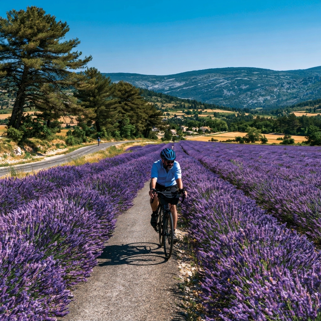Expérience sensorielle et patrimoine : le paysage provençal et la culture de la lavande — Le vélo touristique pour explorer les champs de lavande du vaucluse