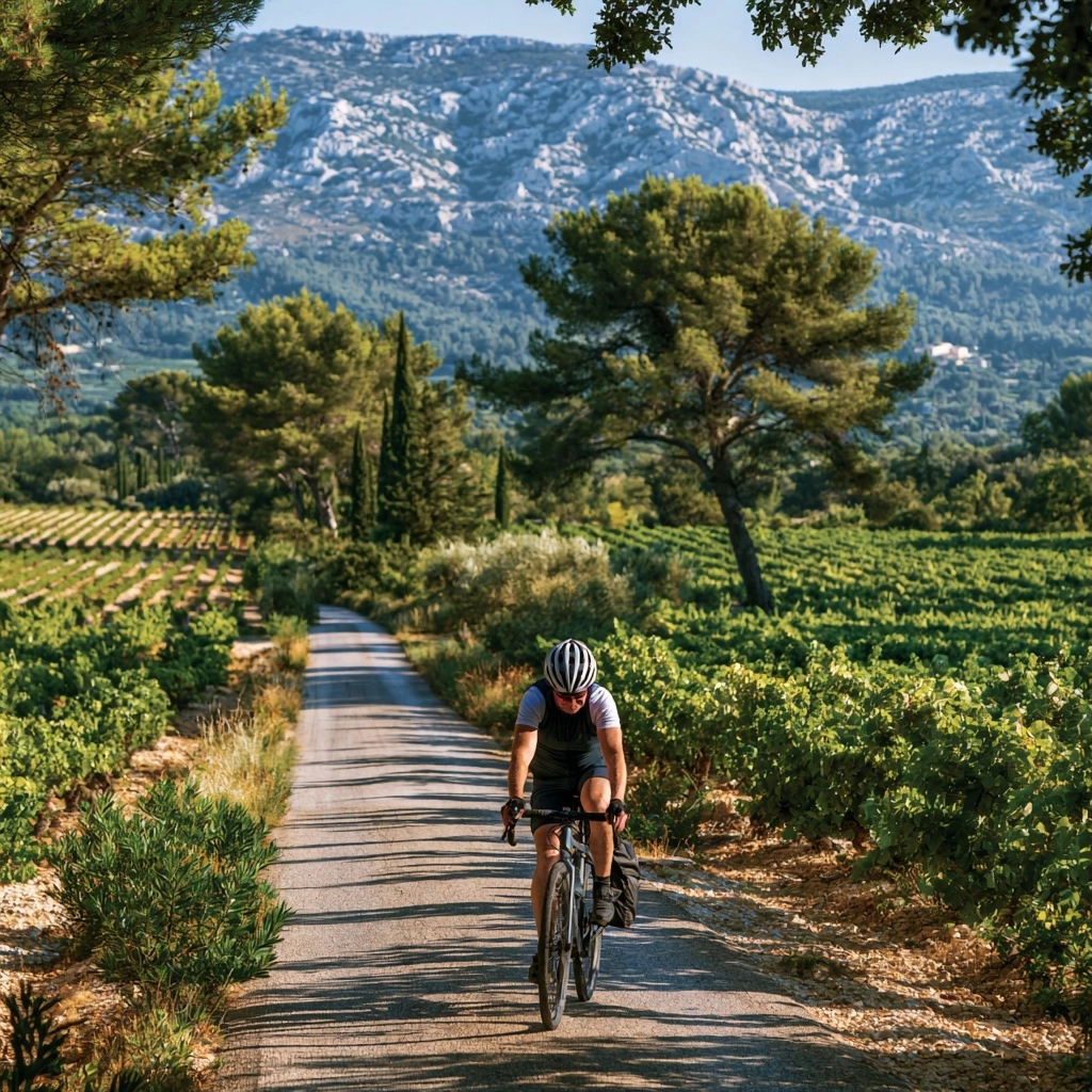 La route des vins et haltes gourmandes sur cet itinéraire vélo — Itinéraire vélo dans le vaucluse : de châteauneuf-du-pape à cabrières-d’avignon